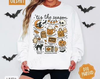 Tis The Season Sweatshirt, Trendy Halloween Crewneck, Spooky Season Sweater, Sweater Weather Crewneck, Vintage Halloween Sweatshirt
