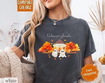 Gilmore Ghouls Shirt Comfort Colors, Fall Vibes Shirt, Fall Womenswear Oversized Crewneck, TV Show Fan Tee, Autumn Tshirt, Gift for Her