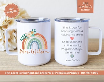 Personalized Teacher Gifts, Teacher Appreciation Gifts, Teacher Coffee Mug with Name, Custom Teacher Gift, Teacher Travel Mug Personalized