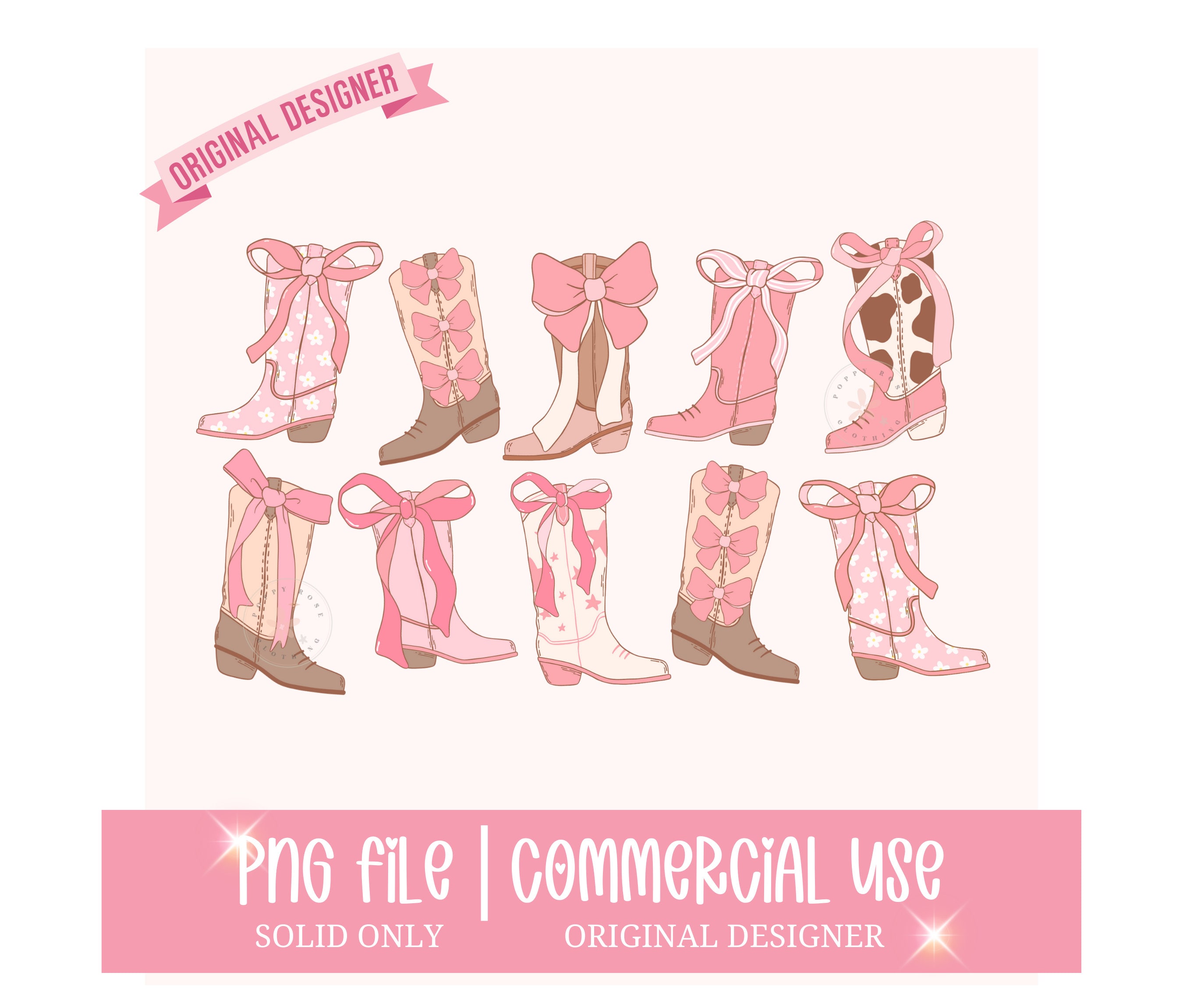 Cowgirl Boots Pink Bow Cupcake Toppers - Western Birthday Cowgirl Rodeo Cake Decorations - View #13