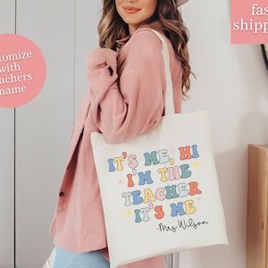 Sac fourre-tout pour professeur Sac fourre-tout personnalisé Sac de remerciement pour professeur Sac de remerciement personnalisé pour professeur, c'est moi Salut, je suis le professeur, c'est moi.