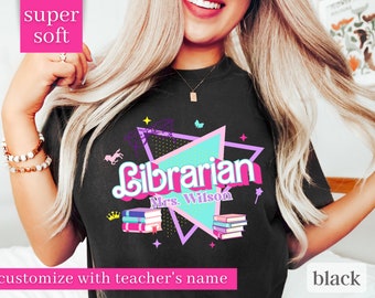 School Librarian Shirt, Retro Librarian Shirt, Funny Gift for Librarian, Librarian Gift, Gift for Librarian, Librarian Tee, Comfort Colors