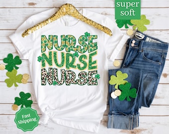 Nurse St Patricks Day Shirt, Lucky Nurse Shirt, Nurse Gift for Women, Nurse St Patricks Gift, Nurse Shamrock Shirt, RN Nurse Shirt Gifts