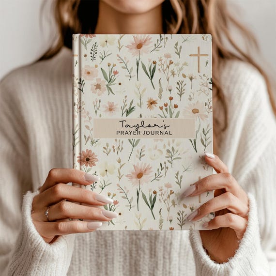 Personalized Christian Journal for Her, Bible Scripture Study Journal, Prayer Notebook, Religious Journal Gift For Her, Gift For Catholic
