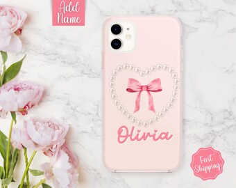 Coquette Phone Case, Custom Phone Case, Personalized Phone Case with name, Bow Phone Case, Cell Phone Case, Cute Phone Case, Gift for Her