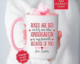 Teacher Valentines Gift, Teacher Valentines Mug, Custom Teacher Mug with name, Teacher Coffee Mug, Teacher Appreciation Gift Personalized