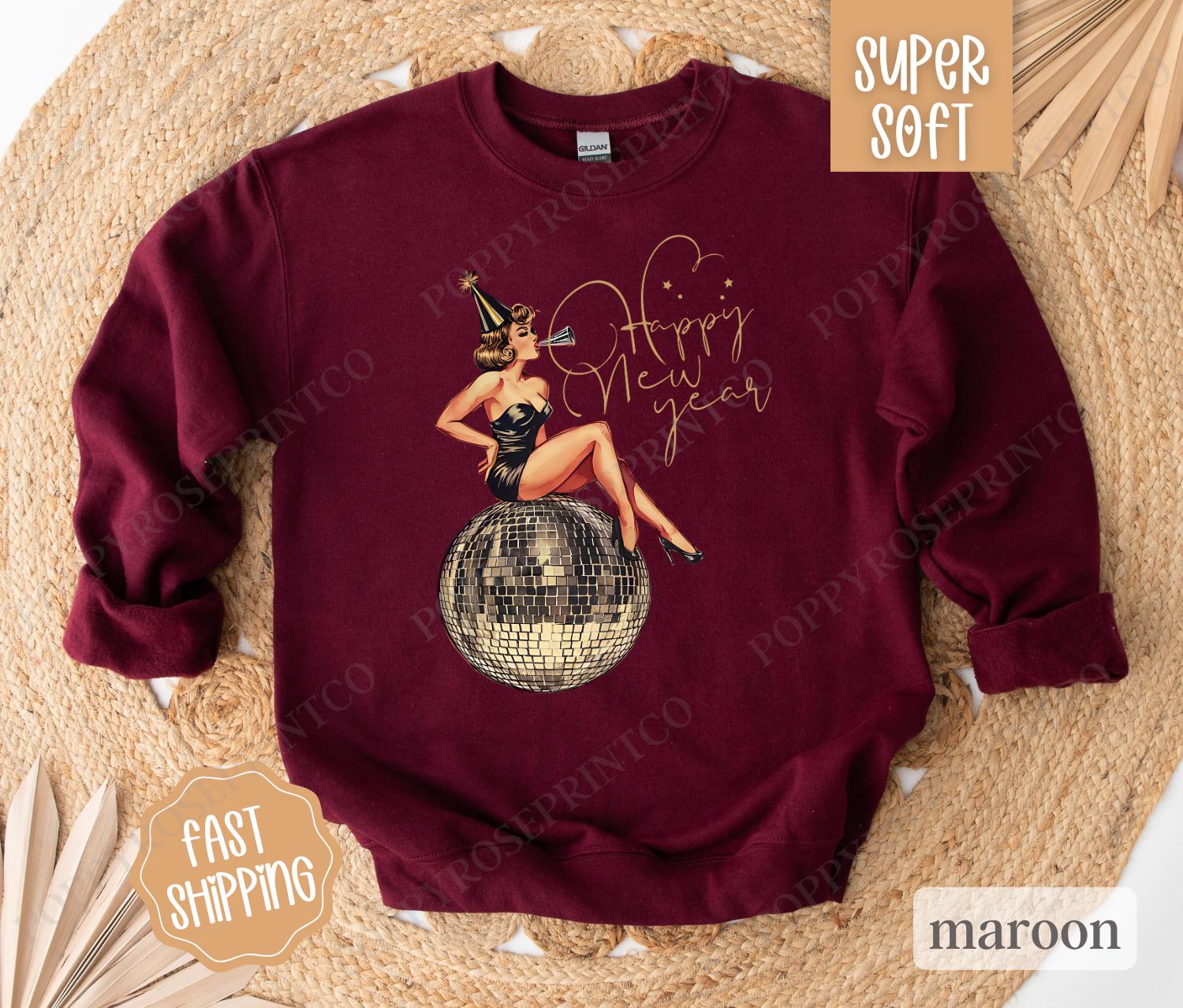 トップス HAPPY NEW YEAR SALE WAIPER LEVEL7A Happy New Years Sweatshirt, NYE 2025 Sweater, Happy New Year