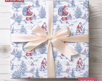 Vintage Christmas Toile Gift Wrap Holiday Gift Wrapping Paper Christmas Gift Wrap Xmas Christmas Vintage Wrapping Paper Roll Gift Wrap Paper