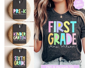 Personalized Teacher Grade Shirt, Custom Teacher Shirt, Teacher Name Shirt, Teacher Team Shirt, Teacher Appreciation Gift for Teacher