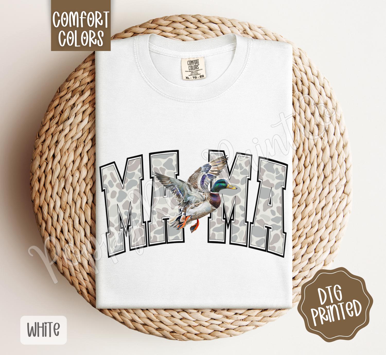 Camo Duck Mama Shirt Comfort Colors, Trendy Hunting Tee, Cute Women's Tshirt, Hunting Wife TShirt, Camouflage Mom Shirt, Gift for Her