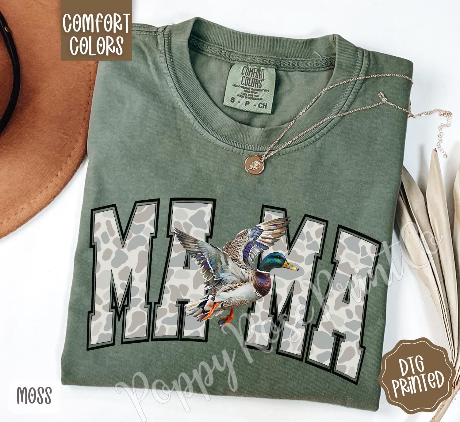 Camo Duck Mama Shirt Comfort Colors, Trendy Hunting Tee, Cute Women's Tshirt, Hunting Wife TShirt, Camouflage Mom Shirt, Gift for Her