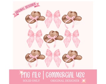 Coquette Cowgirl Hat Png, Cowgirl Png, Hat with Bow Png, Western Png, Pink Bow Aesthetic Png, Coquette Cowboy Hat, Country Girl Png