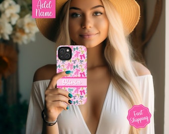 Personalized Phone Case, Custom Phone Case, Coquette Phone Case with name, Cat Phone Case, Cell Phone Case, Cute Phone Case, Gift for Her