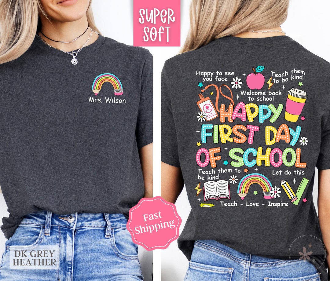 First Day of School Teacher Shirt, Teacher Tshirt, Gift for Teacher ...
