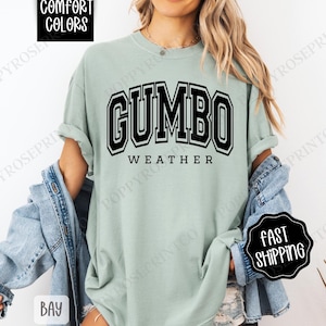 Gumbo Weather Comfort Colors, Cajun Women&#39;s Tee, Southern Women&#39;s Tshirt, New Orleans Tshirt, Louisiana Tee, Mardi Gras Tshirt