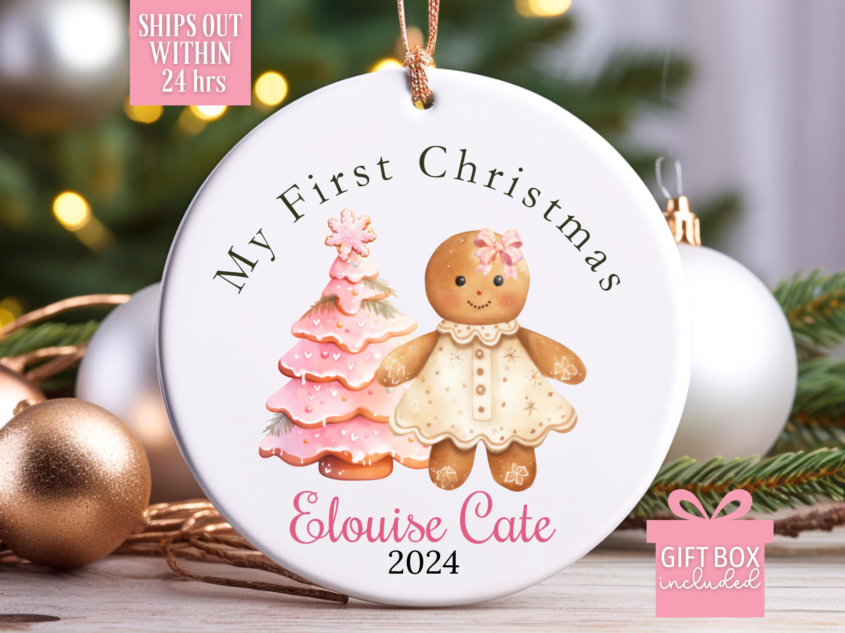 Baby First Christmas Ornament 2024, Personalized First Christmas Ornament, Baby's 1st Christmas Keepsake, Custom Baby Xmas Ornament 2024