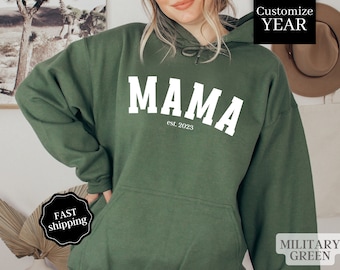 Personalized Mama Hoodie With Year, Mothers Day Gift, Gift for Mom