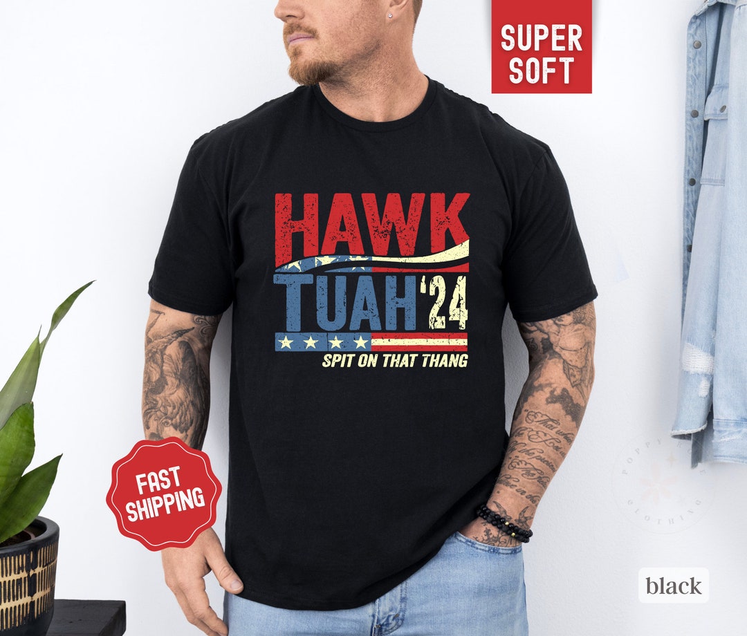 Hawk Tuah Spit On That Thang T-Shirt: Maglietta Uomo Divertente Grigia, Taglia S