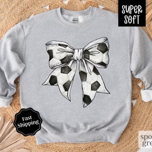 Soccer Bow Sweatshirt, Game Day Soccer Crewneck, Womens Sweatshirt, Fall Sweater