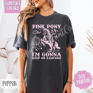 Pink Pony Club Shirt Comfort Colors, Cute Rodeo TShirt, Trendy Women&#39;s Tee, Oversized Graphic Tee, Western Women&#39;s Shirt, Gift for Her