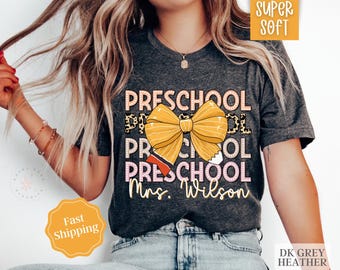 Personalized Preschool Teacher Shirt,  Preschool Team Shirts, Gift For Preschool Teacher Appreciation Gift, Custom Pre K Teacher TShirt