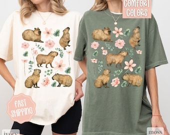 Niedliches Capybara Shirt Comfort Farben, Capybara Geschenke für Sie