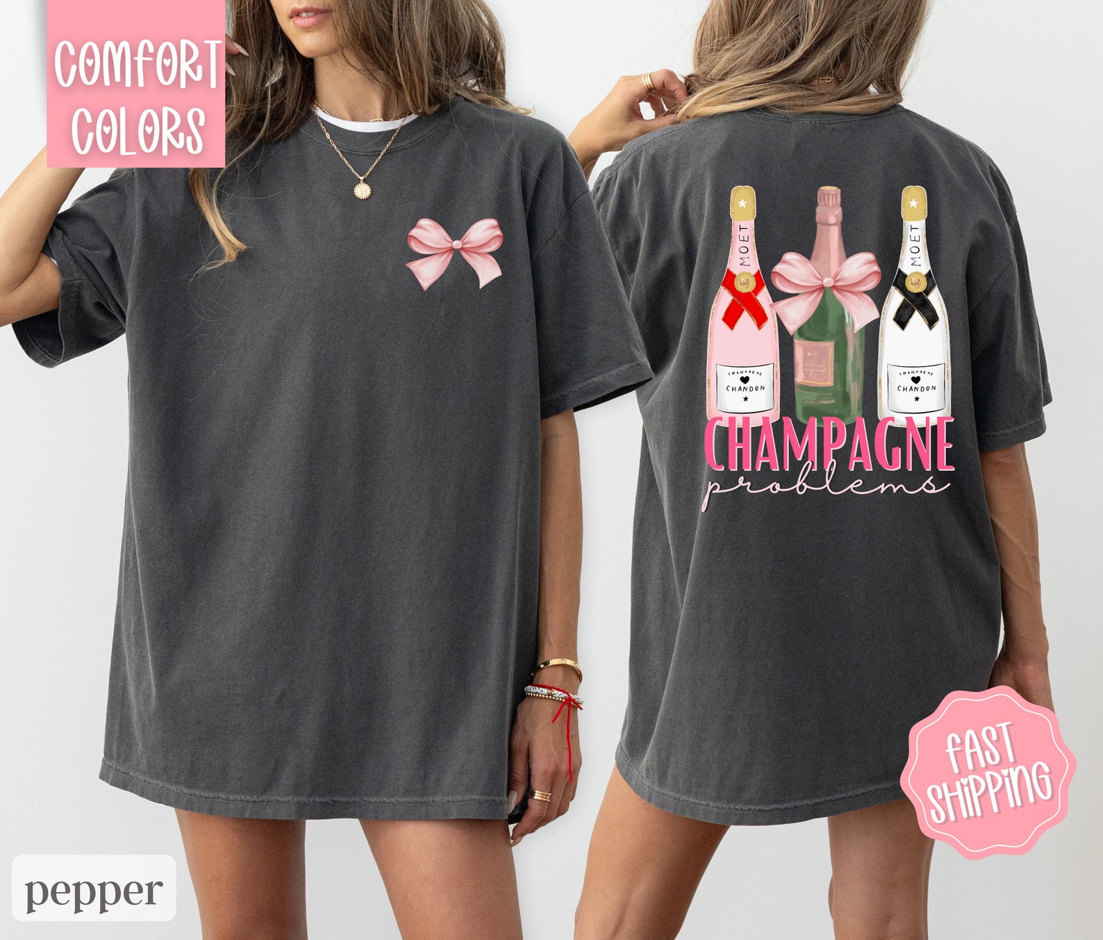 Champagne Problems Shirt Comfort Colors, Coquette Champagne Shirt ...