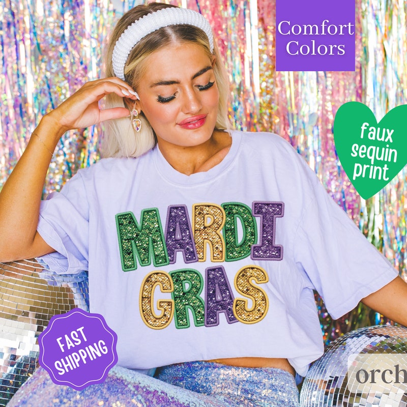 Mardi Gras Sequin Mask T-shirt main image 1