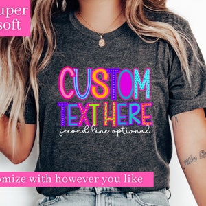 Custom Text Shirt Custom Shirt Personalized Shirt Customized Shirt Custom Gift Floral Custom Text T-shirt Custom Retro Groovy Text Shirt