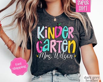 Personalized Kindergarten Teacher Shirt, Kindergarten Crew Shirts, Kindergarten Team Shirts, Gift For Teacher Appreciation Gift
