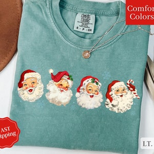 Vintage Santa Tee Comfort Colors , Retro Santa Claus Comfort Colors Shirt, Cute Santa Claus Xmas Tee, Comfort Colors Christmas Shirt Xmas