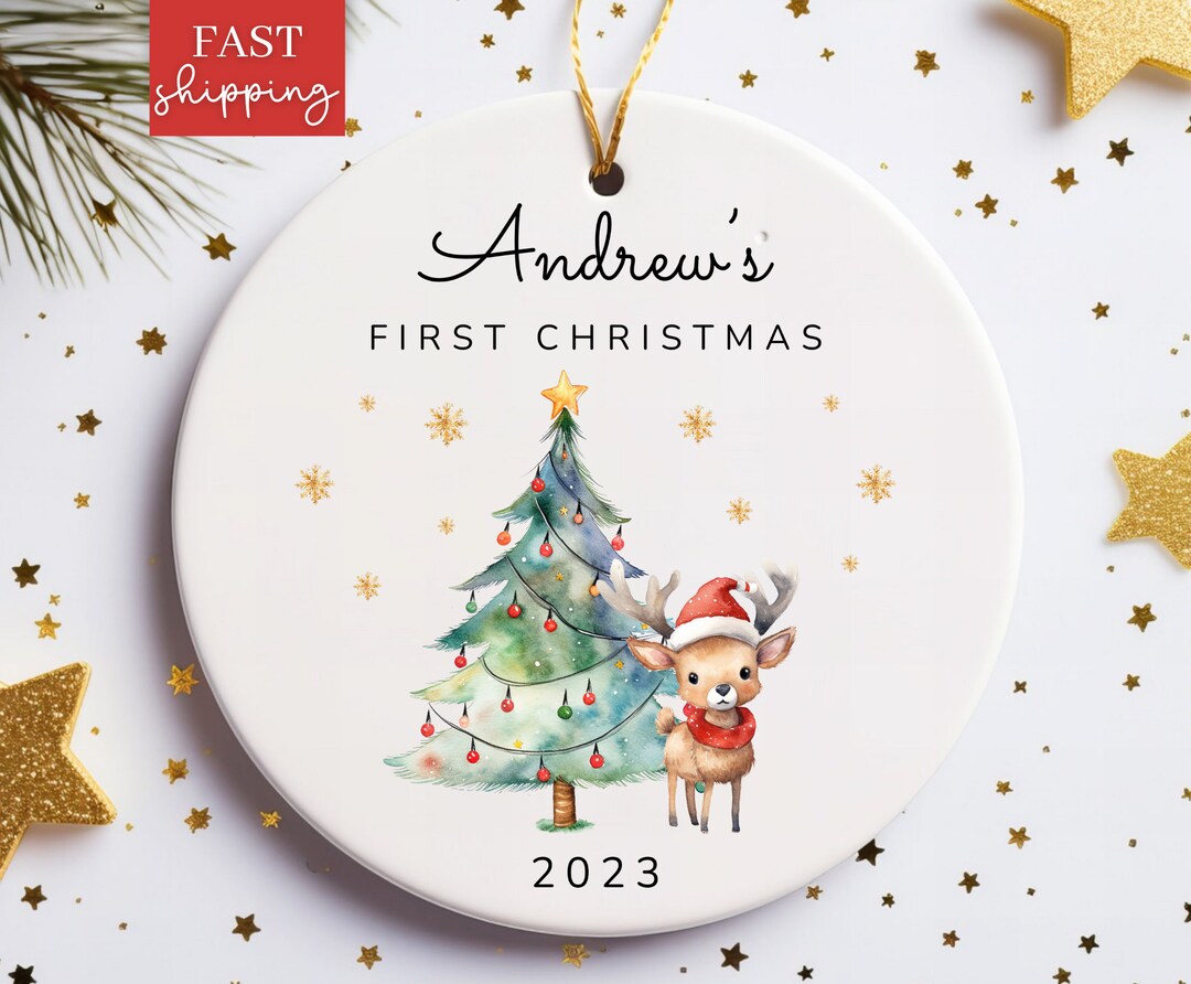 Baby First Christmas Ornament 2023, Personalized First Christmas