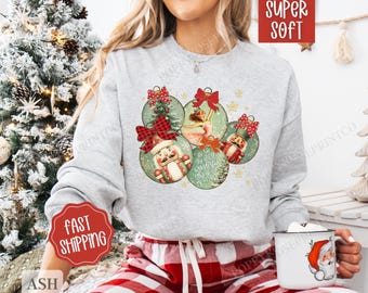 FYEGRE Merry Sweatshirt For Women Christmas Fleece Linend Sequin Sweaters Crewneck Oversized Long Sleeve Pullover Tops Brown M E218eb3c 639b 4b06 84eb 5bf21a7675eb.dba6775ea4f6ce55ac6815602949b600 - View #3
