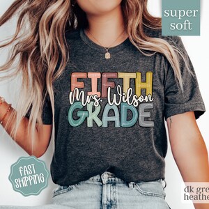 Fifth Grade Teacher Shirt, Custom 5th Grade Teacher Gift For Fifth Grade Crew T Shirt, Fifth Grade Team, 5th Grade Shirt, Retro Teacher Tee