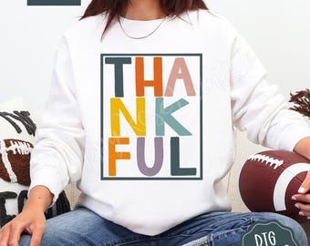 Thankful Sweatshirt Comfort Colors®, Thanksgiving Sweatshirt, Fall Crewneck, Fall Shirt, Religious Gift Idea, Retro Fall Season, Autumn Tee
