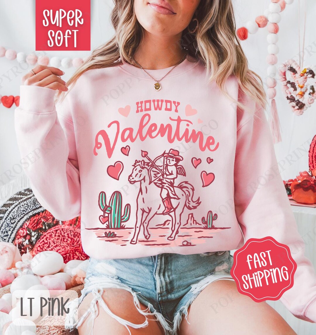 Vintage Western  Valentine's Day Print Casual  Sweatshirt main image 0