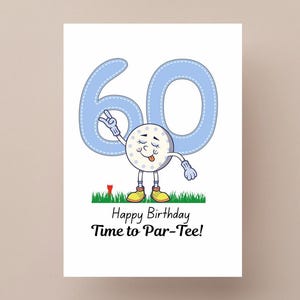 Roligt golffödelsedagskort: Dags att par-tee! Handgjort gratulationskort