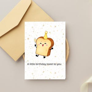 Grappige verjaardagskaart – A Little Birthday Toast to You – Cute Toast Card – woordspeling verjaardagskaart – A5 of A6 – gepersonaliseerde optie – woordspeling