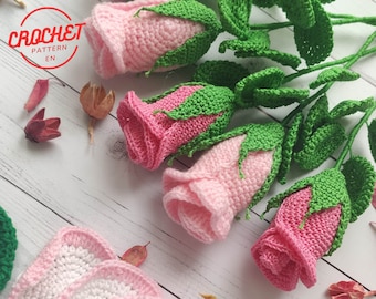 Large Crochet Rose Pattern PDF Tutorial | DIY  for Valentine's Day, Mother's Day & Easter Decor