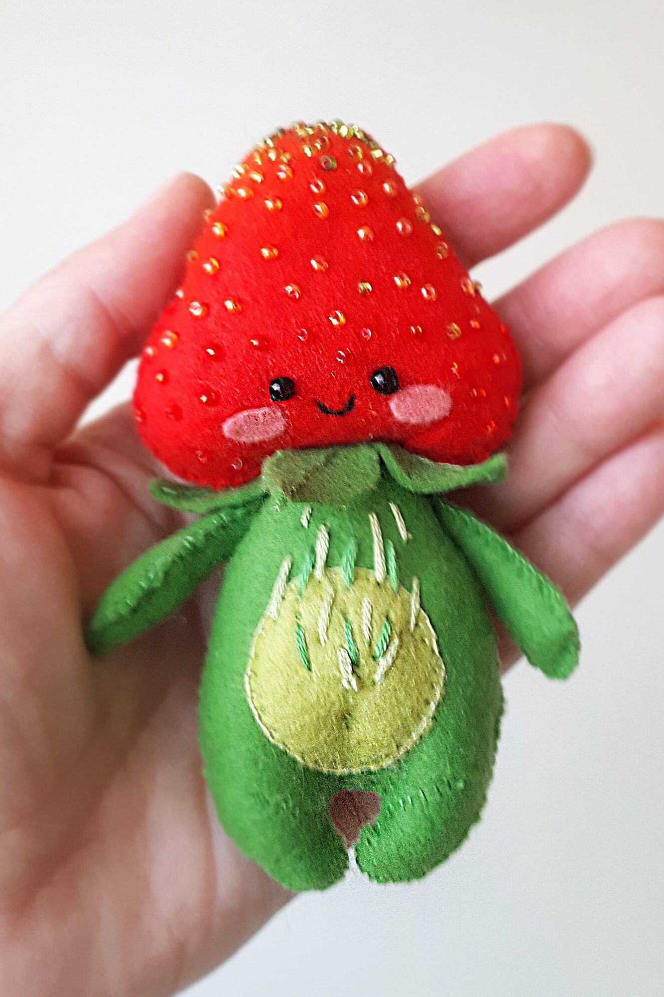 Felt Strawberry Sewing Pattern PDF | Handsewn Plush Toy Tutorial | Easy ...