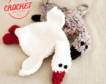 Crochet Goose Snuggler Pattern PDF, Duck Lovey Amigurumi Tutorial, Baby Shower Gift DIY
