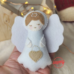 Filz Engel Handnähen Schnittmuster DIY Feiertagsgeschenk für St.Valentinstag und Ostern Bild 1
