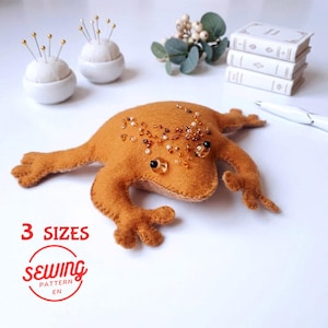 Frosch Schnittmuster | 3 Größen I Handgenähter DIY Froggy aus Filz