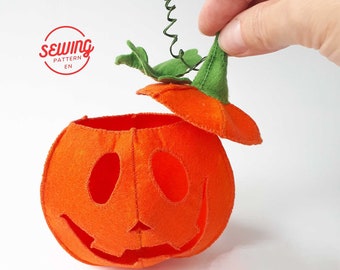 Felt Pumpkin Sewing Pattern: DIY Halloween Decorations (PDF Tutorial)