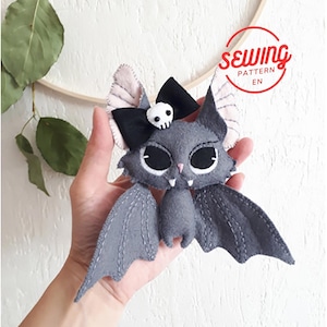 Cute Bat Plush Sewing Pattern | Cottagecore Stuffed Animal DIY | Hand Sewn Halloween Decor