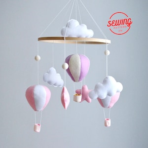 Hot Air Balloon Baby Mobile PDF Pattern | DIY Felt Clouds & Nursery Mobile