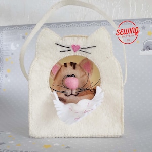 Mini modèle de transport pour animal de compagnie | Sac pour poupée animal en feutre | Tutoriel PDF pour porte-bébé cousu main