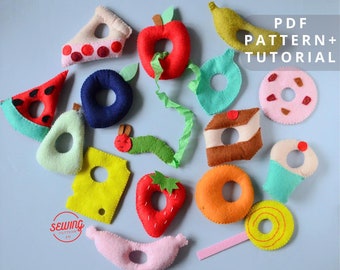 Felt Hungry Caterpillar Pattern Set - Educational Sensory Toy for Toddlers, PDF Sewing Patterns and Tutorials