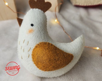 Felt Chicken Sewing Pattern - DIY Tutorial