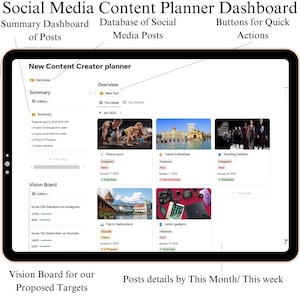 Notion Template Social media planner, Digital Content creator Template, Ultimate Creator System, Social media Content Marketing Calendar